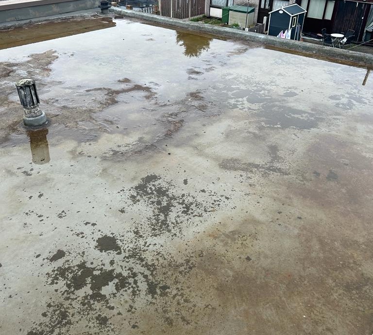 Flat Roof Replacement, Polyroof Liquid System->title Before